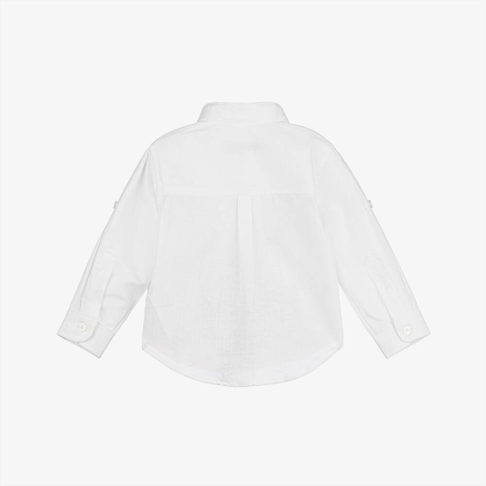 Dr. Kid-Boys Ivory Linen Blend Shirt | Childrensalon Outlet