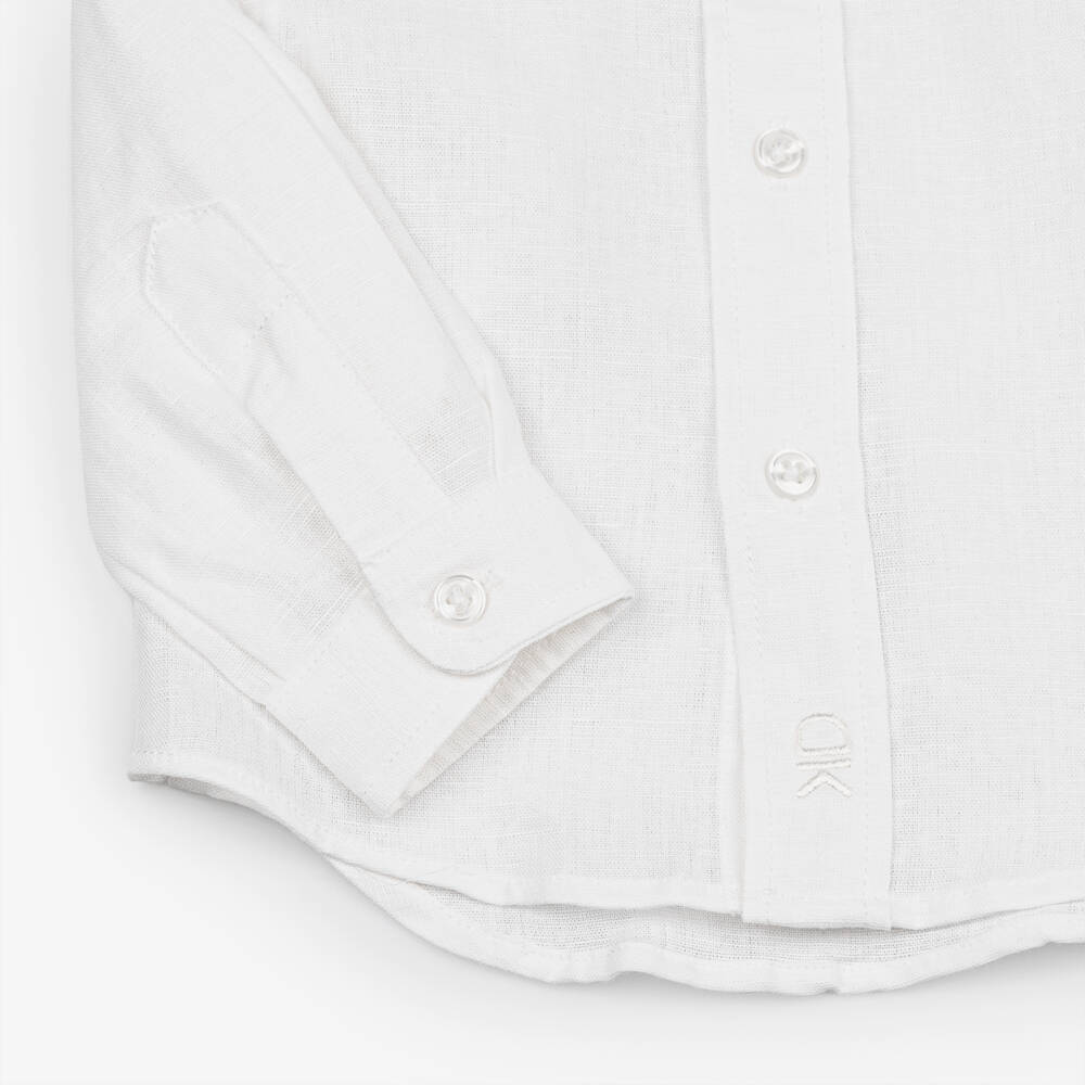 Dr. Kid-Boys Ivory Linen Blend Shirt | Childrensalon Outlet