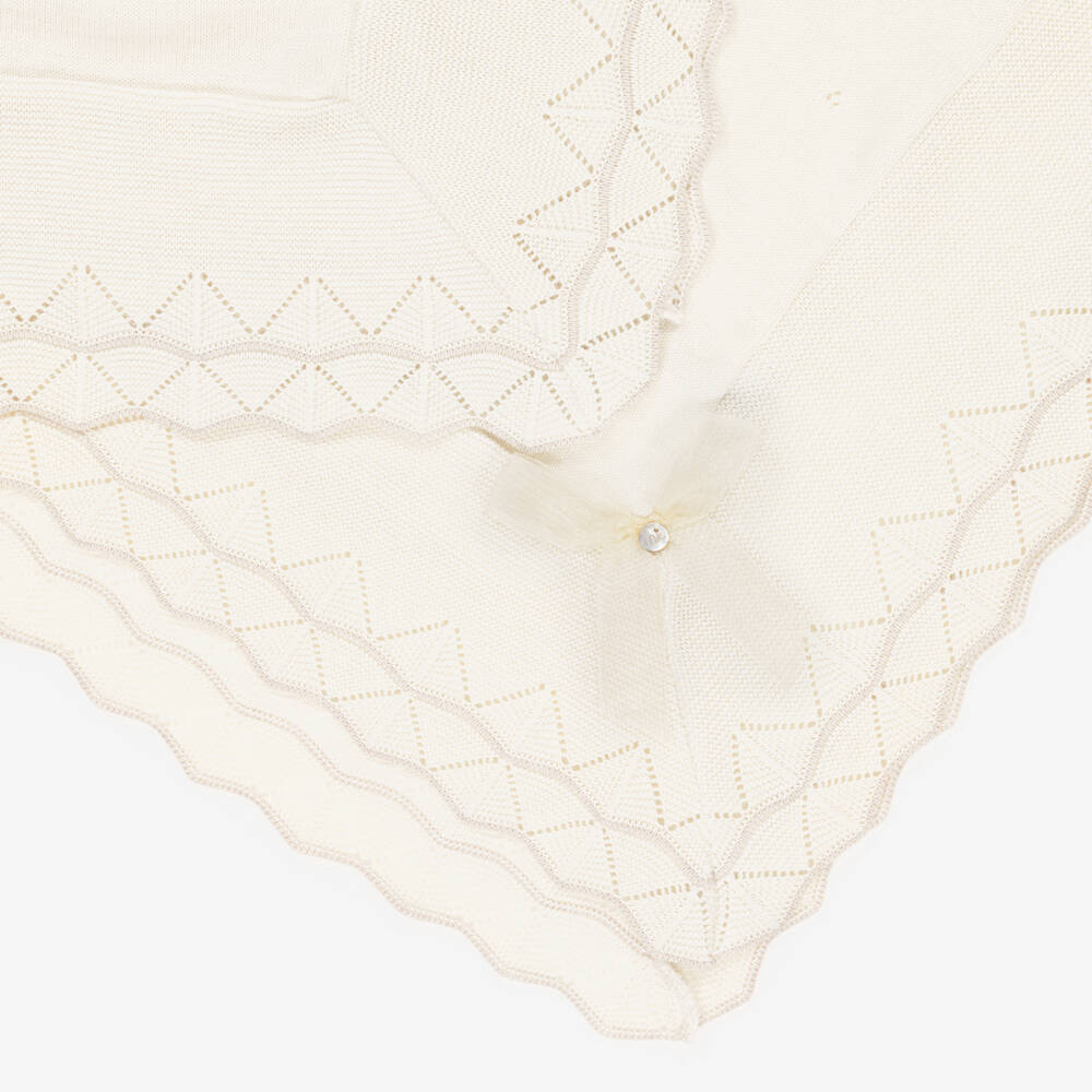 Dr. Kid-Boys Ivory Soft Knit Blanket | Childrensalon Outlet