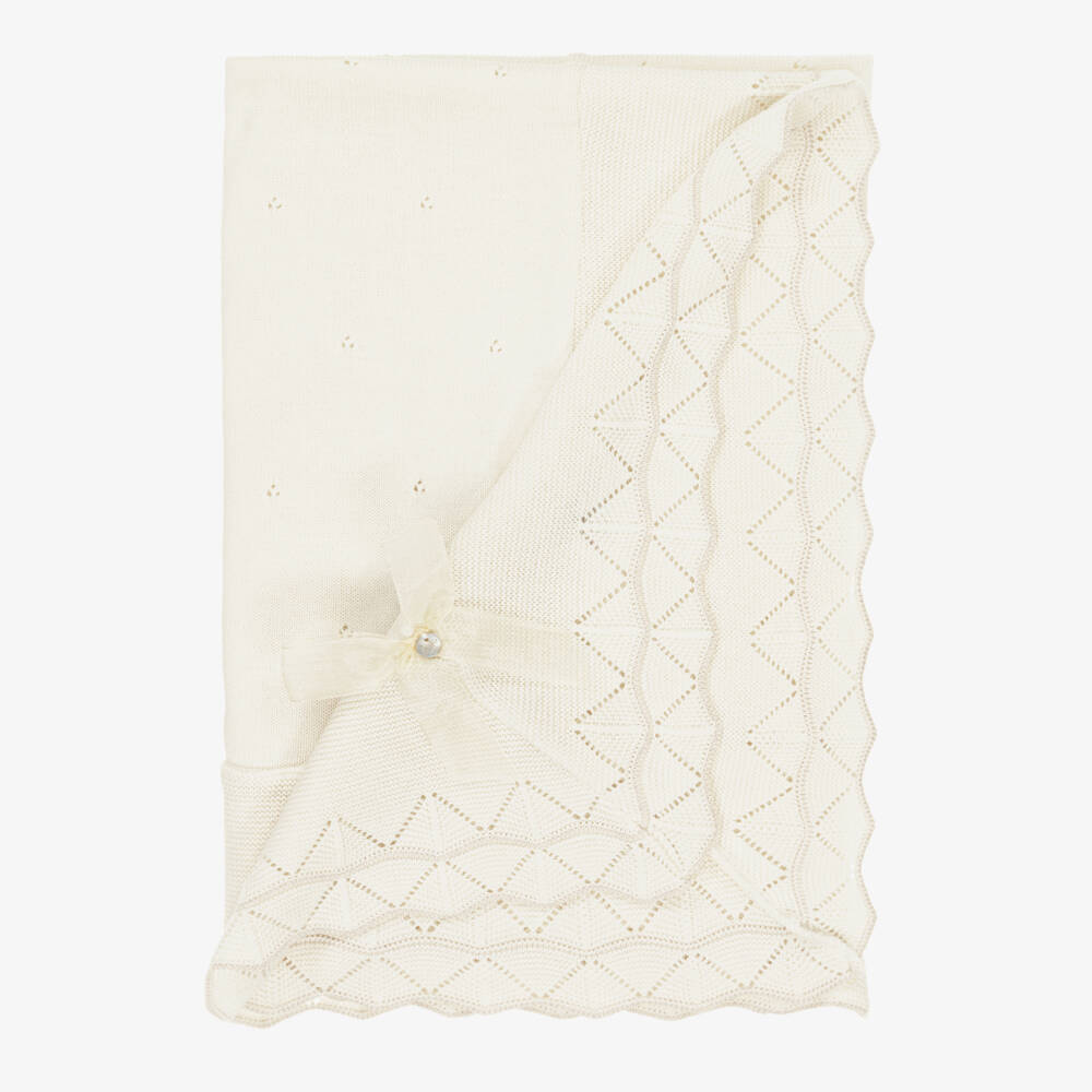 Dr. Kid-Boys Ivory Soft Knit Blanket | Childrensalon Outlet