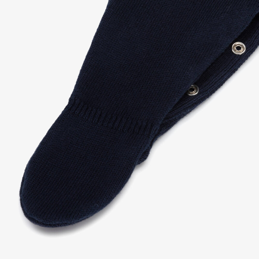 Dr. Kid-Boys Knit Babygrow in Blue Ivory | Childrensalon Outlet