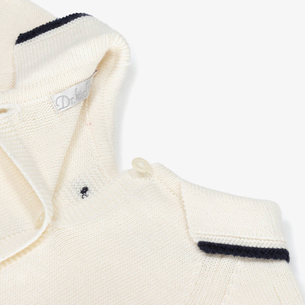 Dr. Kid-Boys Knit Babygrow in Blue Ivory | Childrensalon Outlet