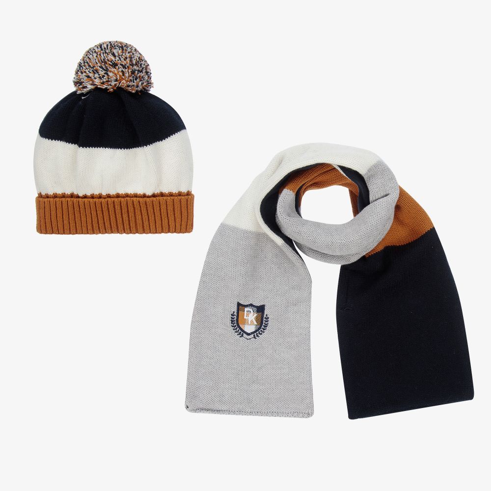Dr. Kid-Boys Knitted Hat & Scarf Set | Childrensalon Outlet