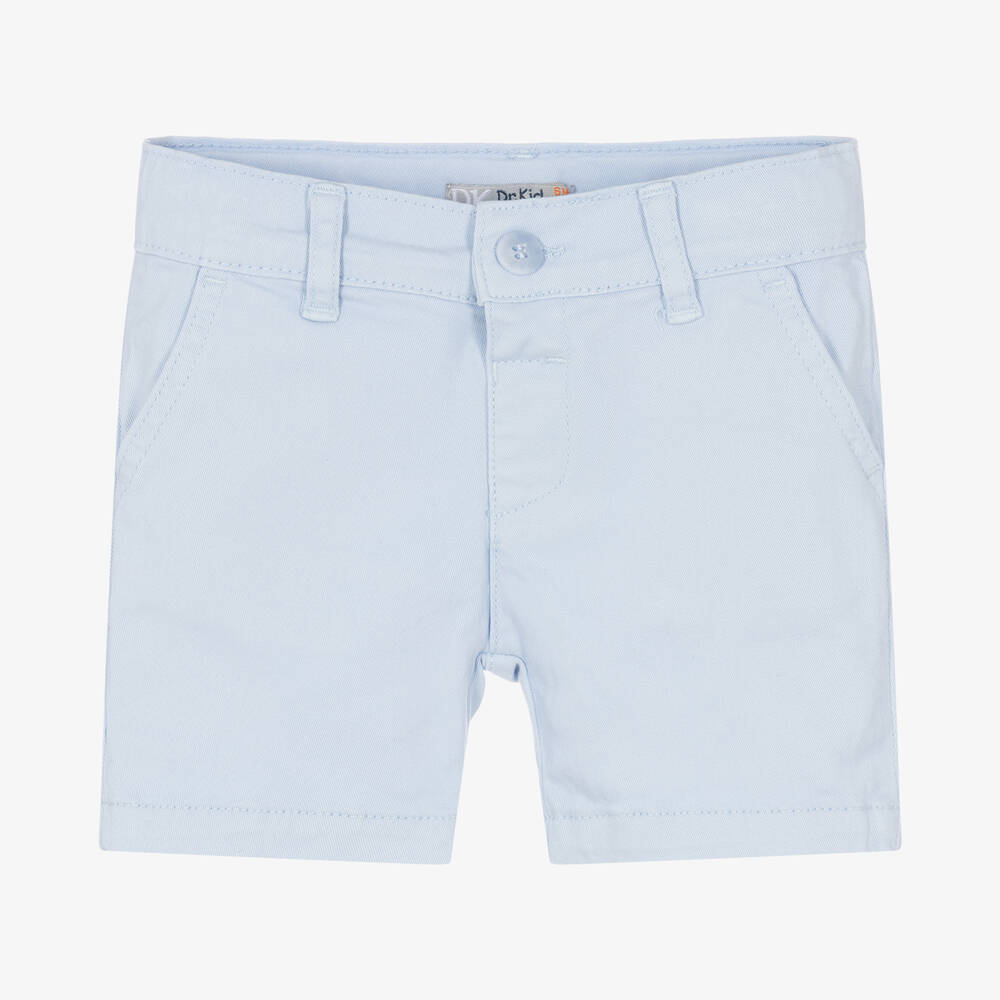 Dr. Kid - Boys Light Blue Cotton Twill Shorts  | Childrensalon