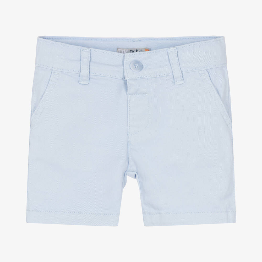 Dr. Kid-Boys Light Blue Cotton Twill Shorts  | Childrensalon Outlet