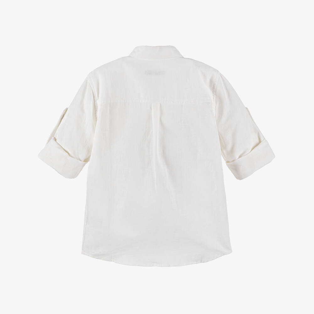 Dr. Kid-قميص كتان عاجي فاتح للأولاد | Childrensalon Outlet