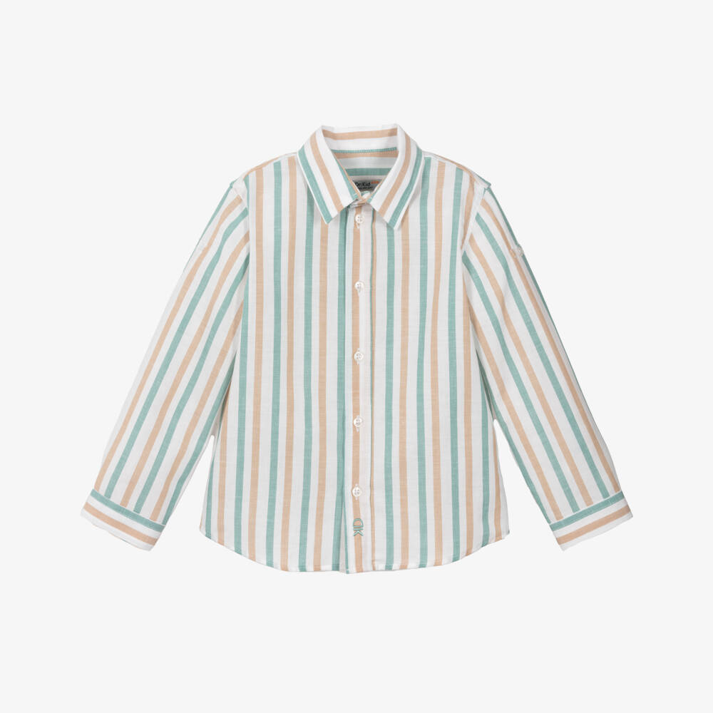 Dr. Kid-Boys Linen Blend Striped Top | Childrensalon Outlet