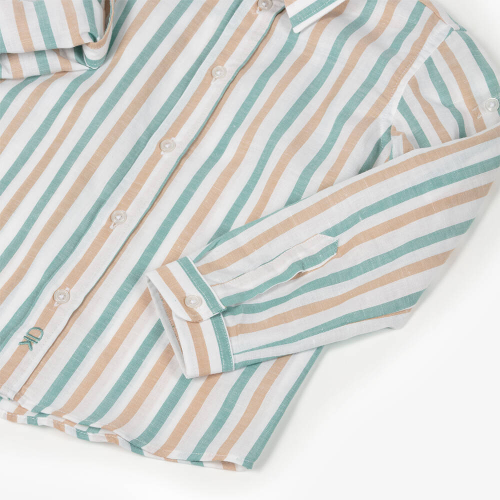 Dr. Kid-Boys Linen Blend Striped Top | Childrensalon Outlet