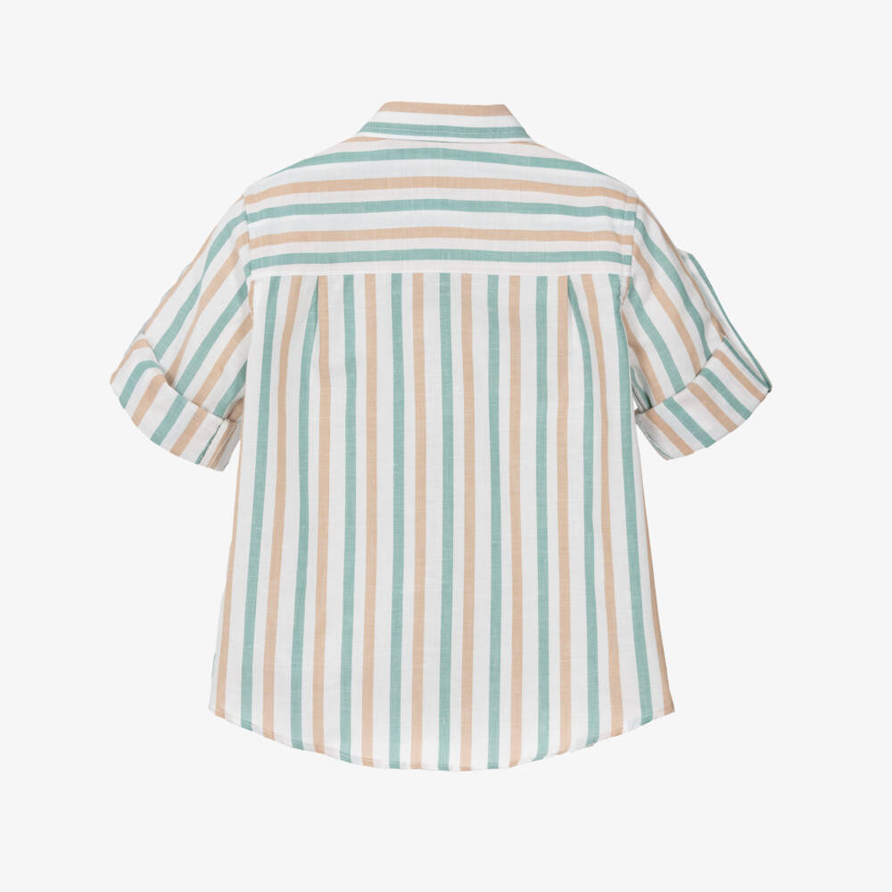 Dr. Kid-Boys Linen Blend Striped Top | Childrensalon Outlet