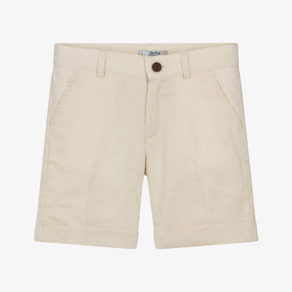 Dr. Kid-Boys Linen-Cotton Beige Bermudas | Childrensalon Outlet