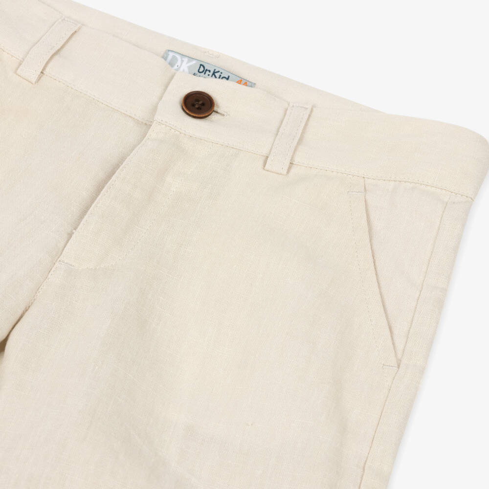 Dr. Kid-Boys Linen-Cotton Beige Bermudas | Childrensalon Outlet