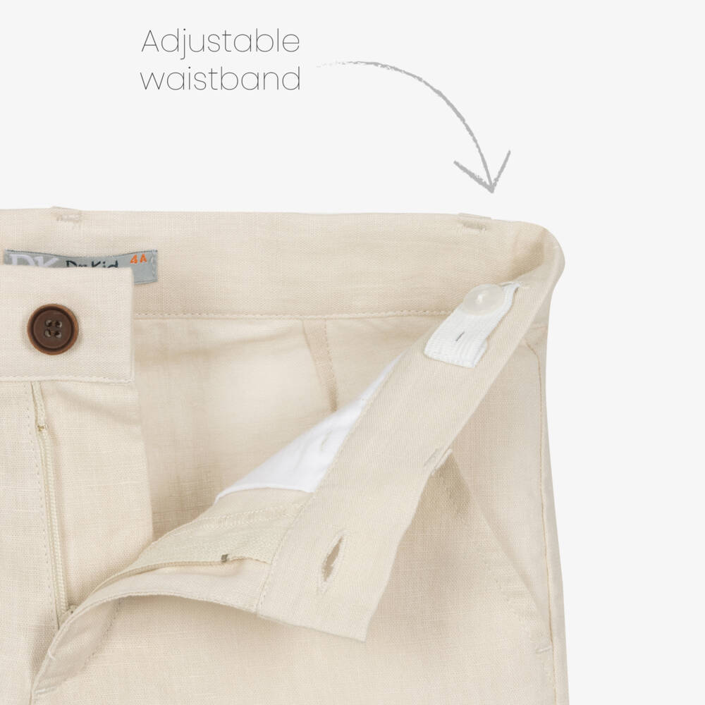 Dr. Kid-Boys Linen-Cotton Beige Bermudas | Childrensalon Outlet