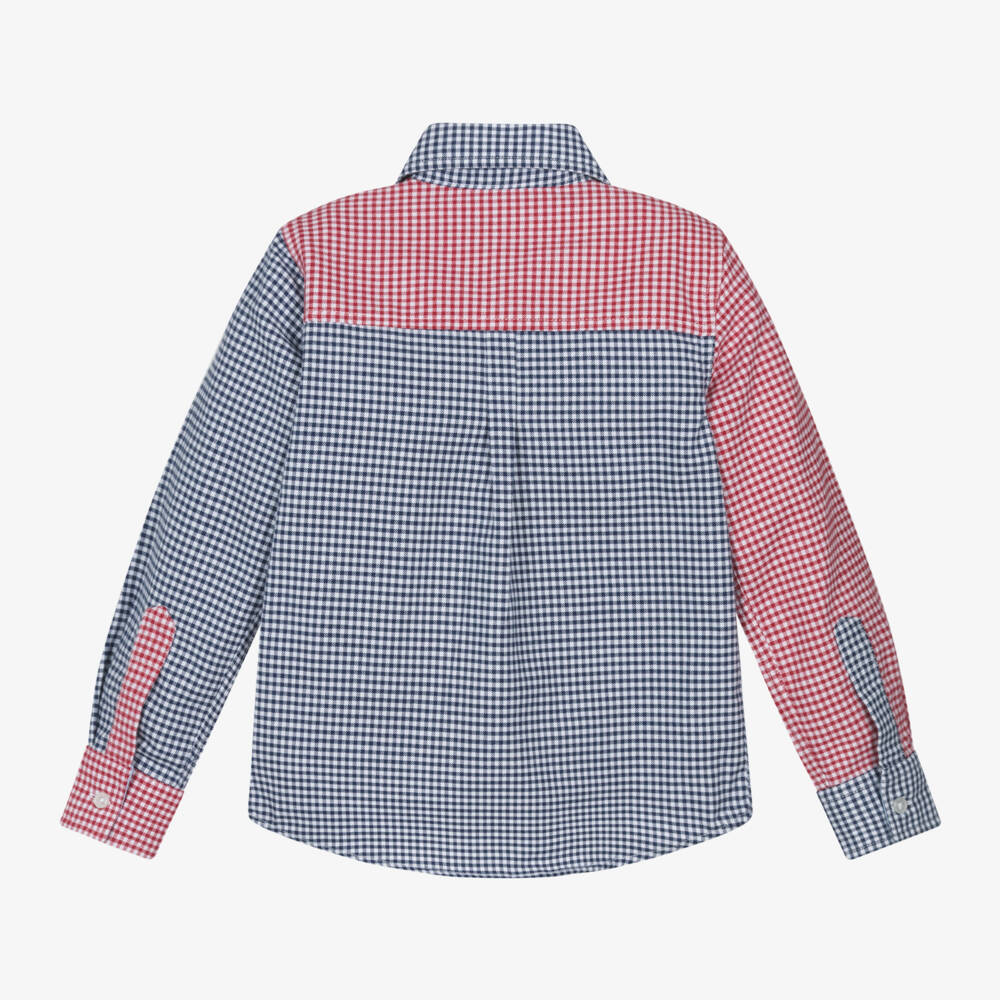 Dr. Kid-Cине-красная рубашка в клетку для мальчиков | Childrensalon Outlet