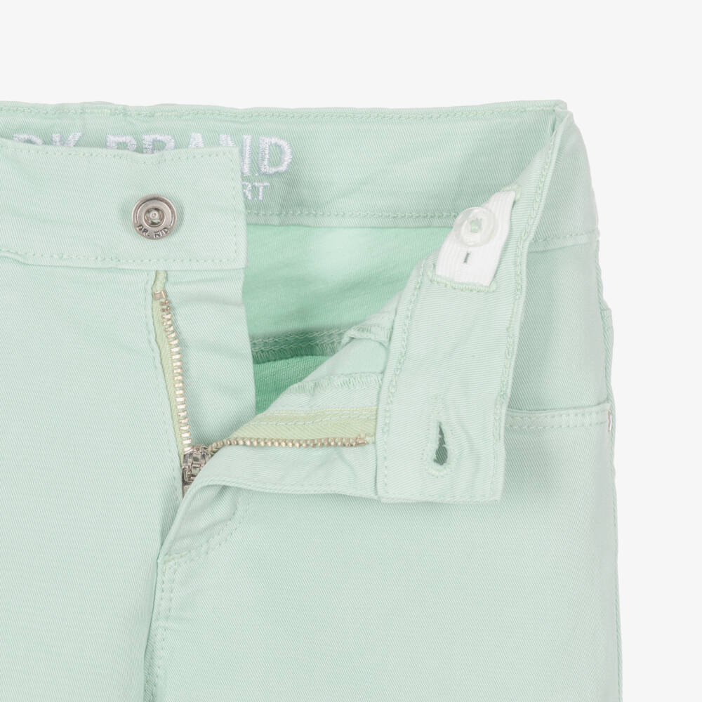 Dr. Kid-Boys Mint Green Cotton Chino Shorts | Childrensalon Outlet