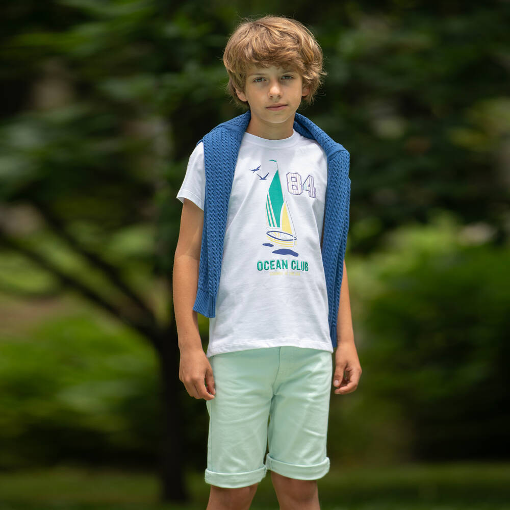 Dr. Kid-Boys Mint Green Cotton Chino Shorts | Childrensalon Outlet