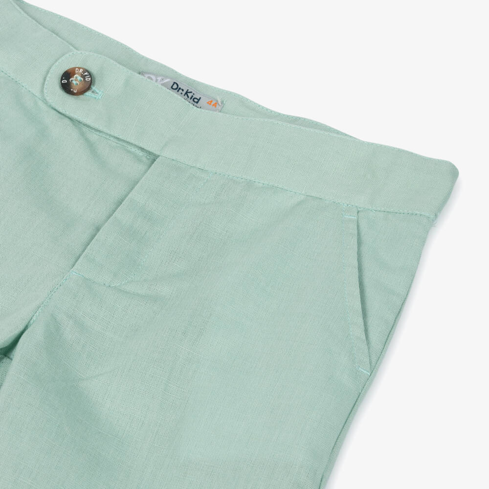 Dr. Kid-Boys Mint Linen Blend Shorts | Childrensalon Outlet