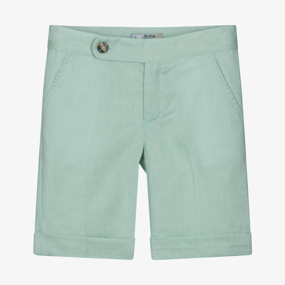 Dr. Kid-Boys Mint Linen Blend Shorts | Childrensalon Outlet