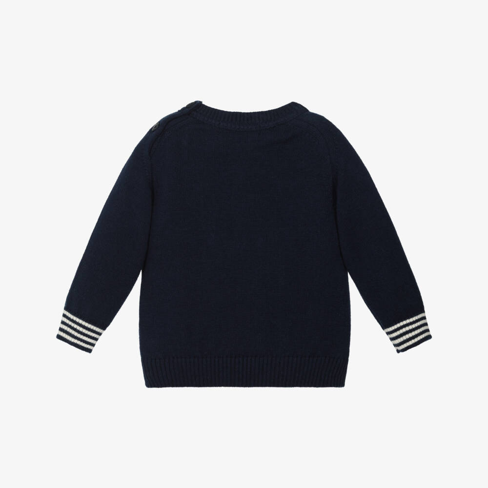Dr. Kid-Морской синий вязаный пуловер для мальчиков | Childrensalon Outlet