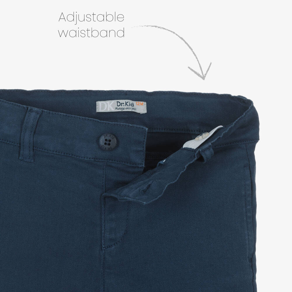Dr. Kid-Boys Navy Blue Cotton Chino Shorts | Childrensalon Outlet