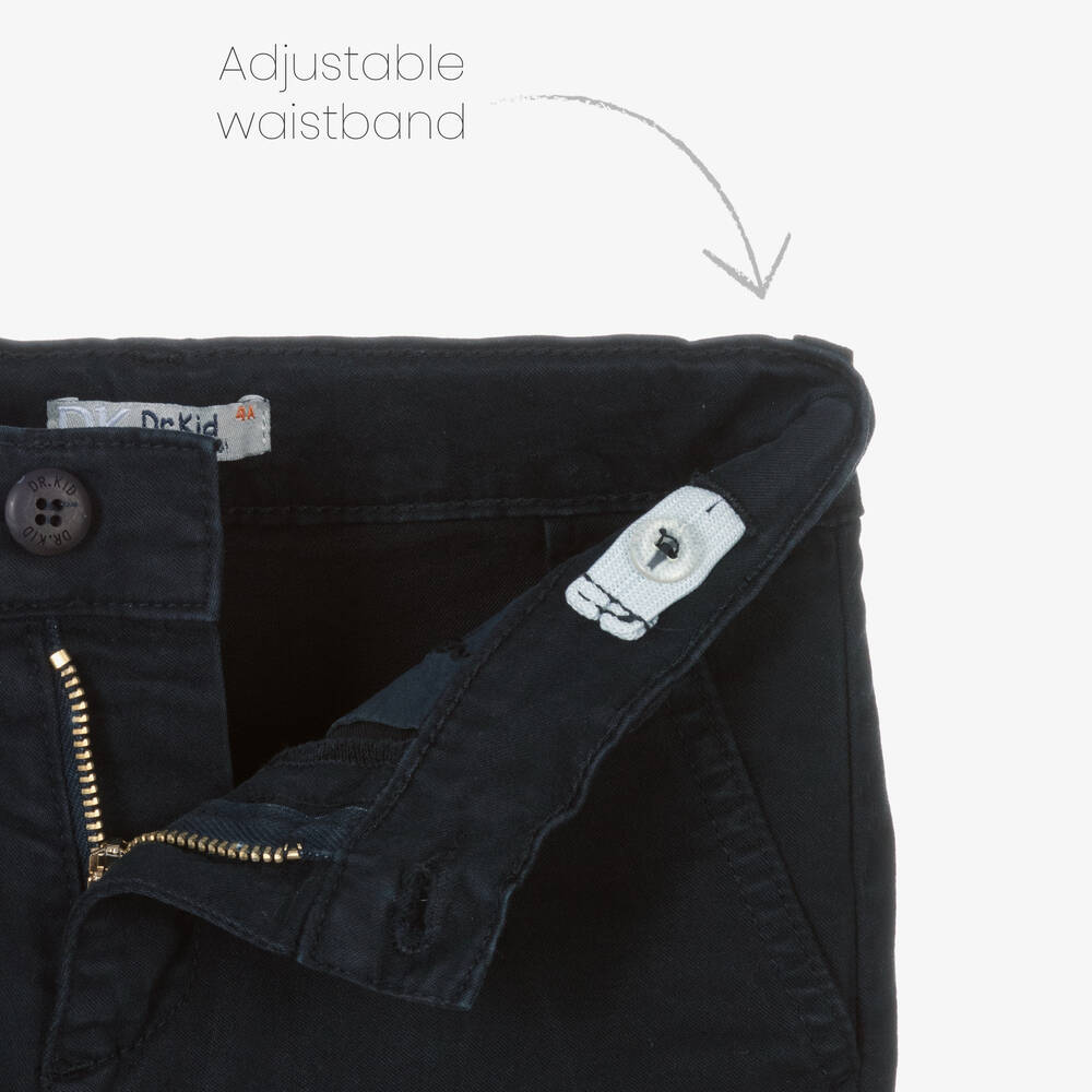 Dr. Kid-Boys Navy Blue Cotton Trousers | Childrensalon Outlet