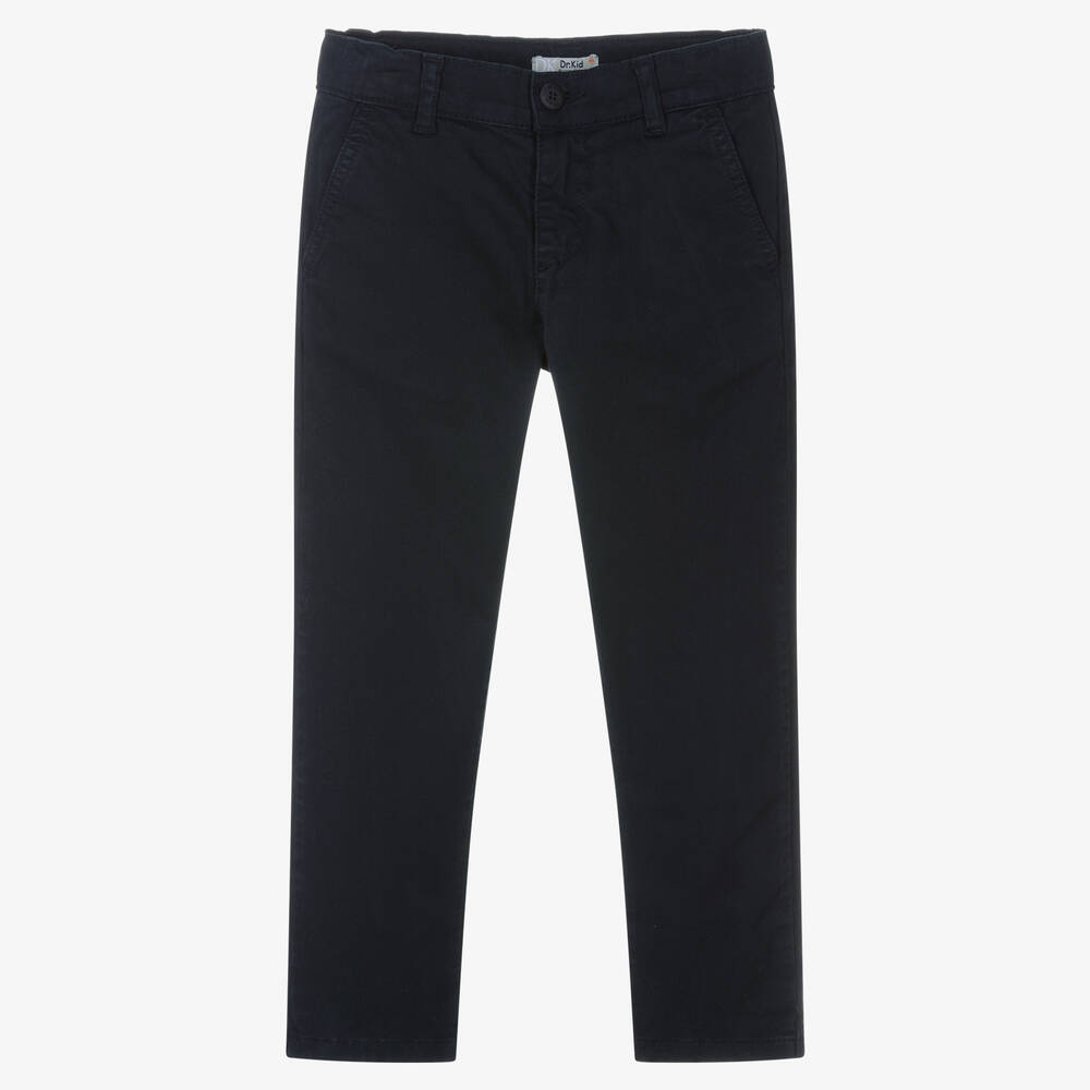 Dr. Kid - Boys Navy Blue Cotton Trousers | Childrensalon