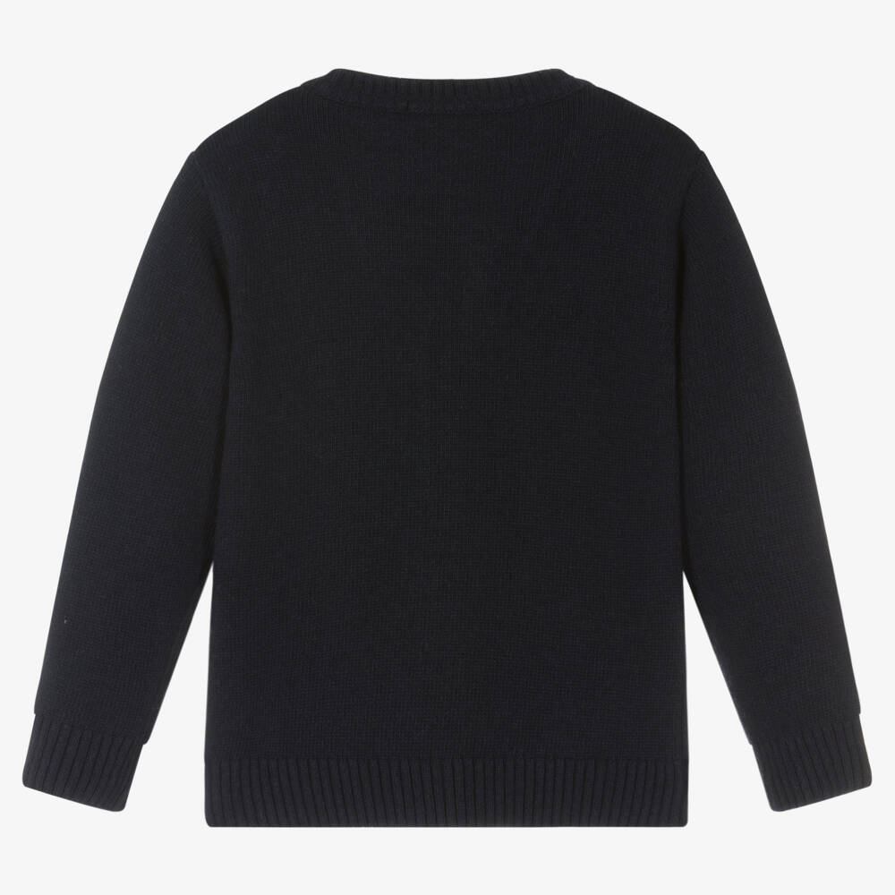 Dr. Kid-Boys Navy Blue Knitted Cardigan | Childrensalon Outlet