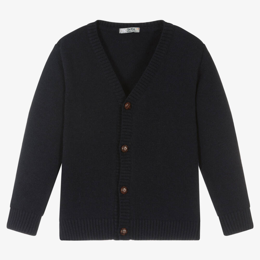 Dr. Kid-Boys Navy Blue Knitted Cardigan | Childrensalon Outlet