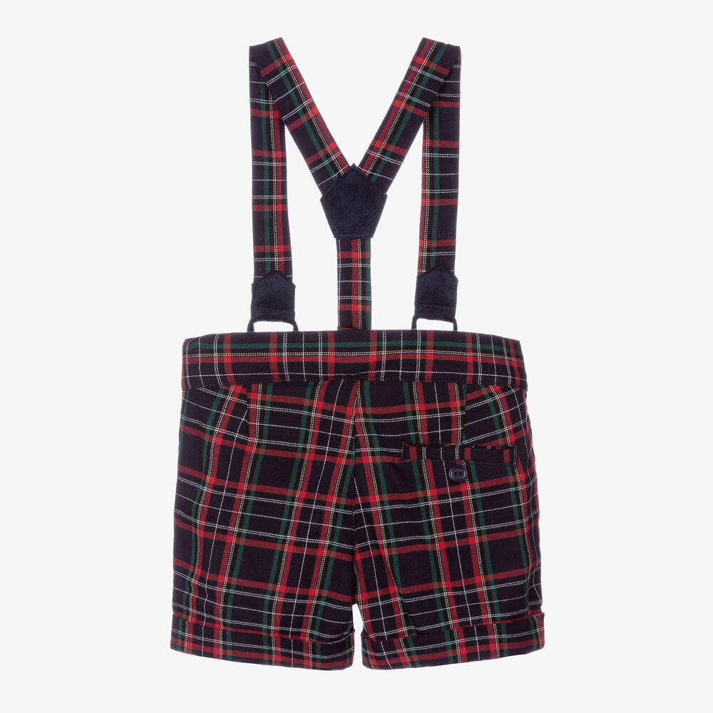 Dr. Kid-شورت قطن كاروهات لون كحلي وأحمر للأولاد | Childrensalon Outlet