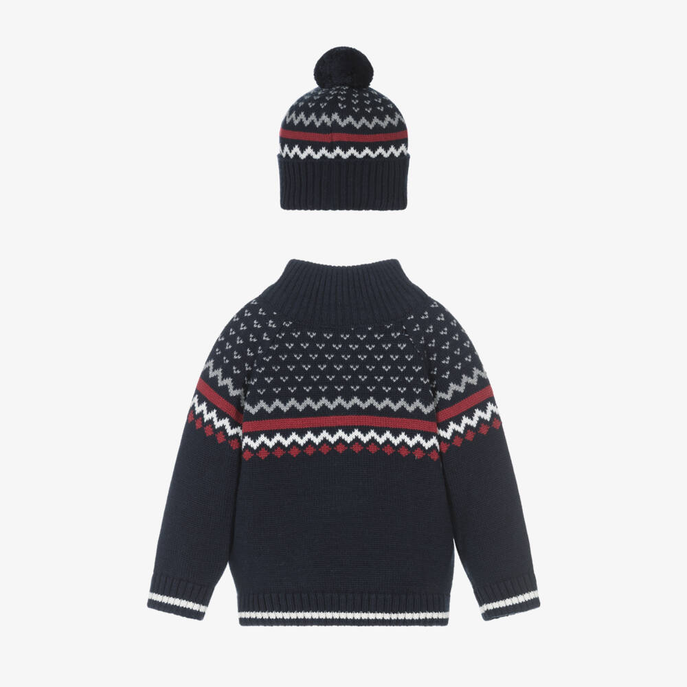Dr. Kid-Boys Navy Fair Isle Knit Set | Childrensalon Outlet