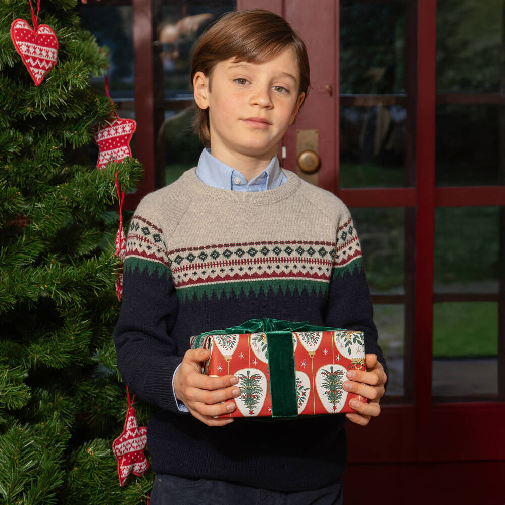 Dr. Kid-Свитер синий в стиле Фэр-Айл для мальчиков | Childrensalon Outlet