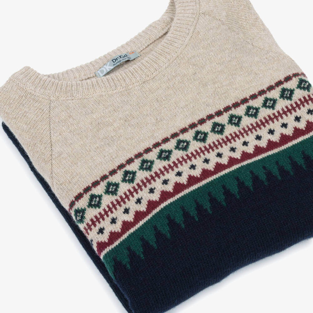 Dr. Kid-Свитер синий в стиле Фэр-Айл для мальчиков | Childrensalon Outlet