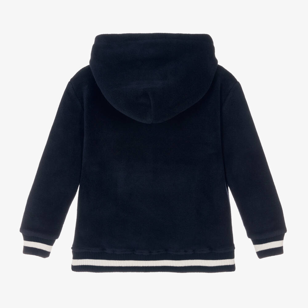 Dr. Kid-Boys Navy Hooded Fleece Top | Childrensalon Outlet