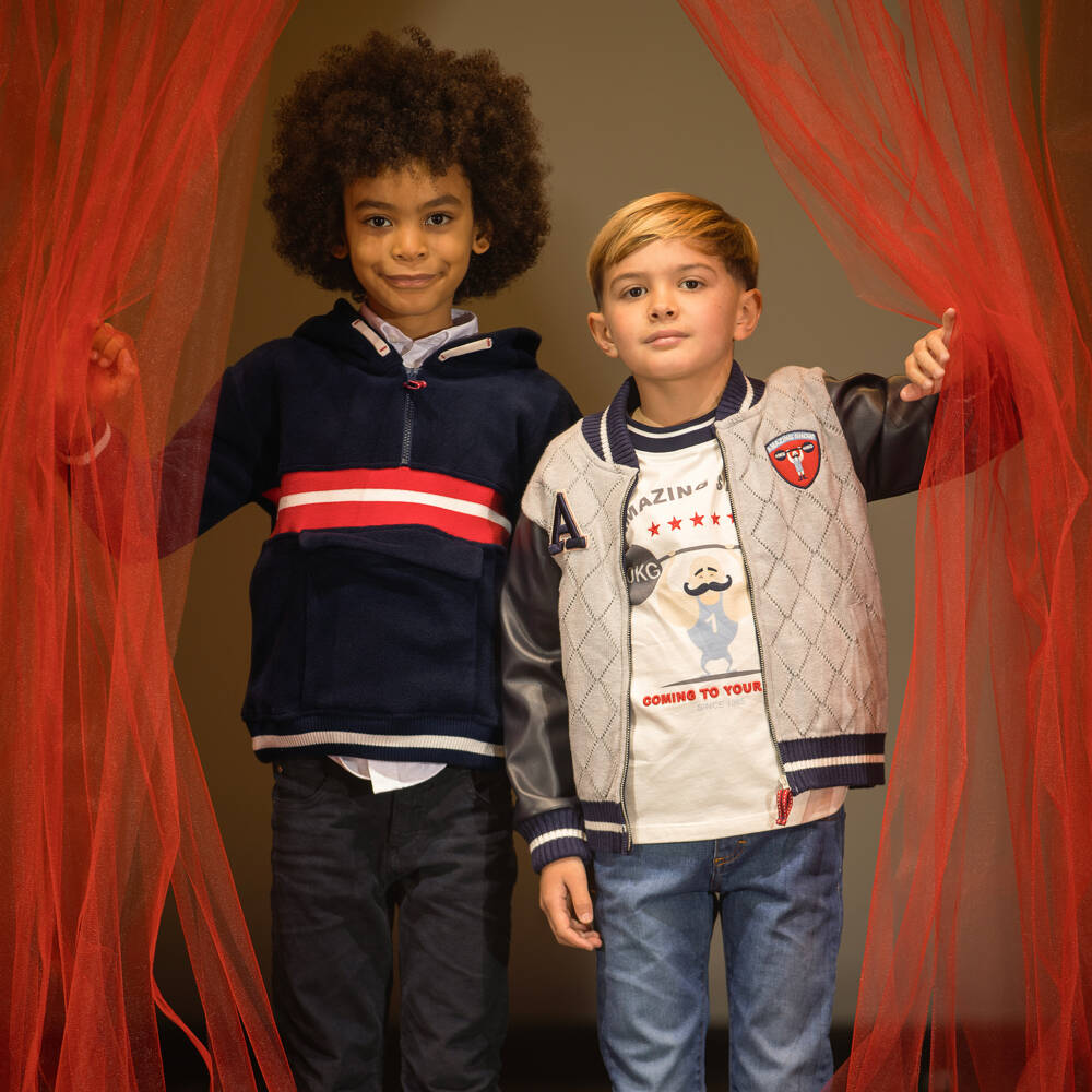 Dr. Kid-Boys Navy Hooded Fleece Top | Childrensalon Outlet