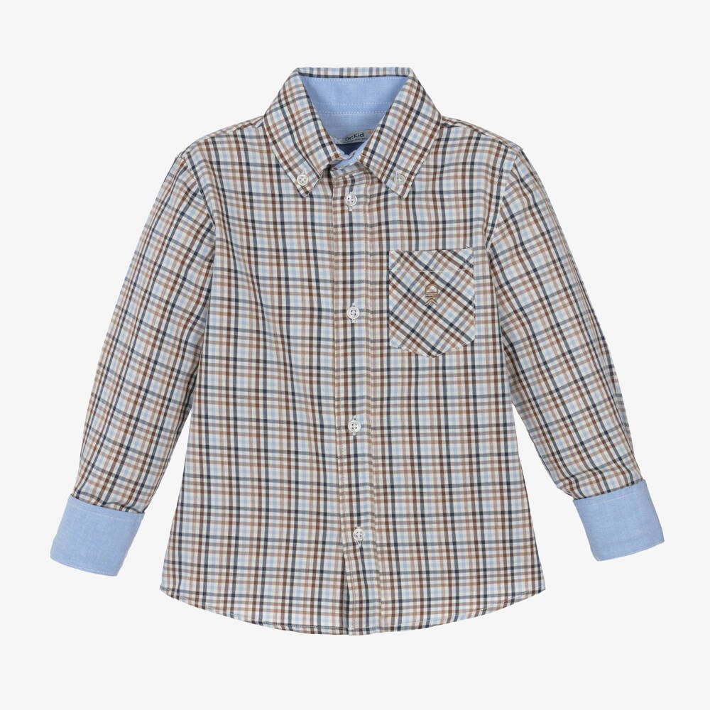 Dr. Kid-Boys Plaid Cotton Long Sleeve Shirt | Childrensalon Outlet