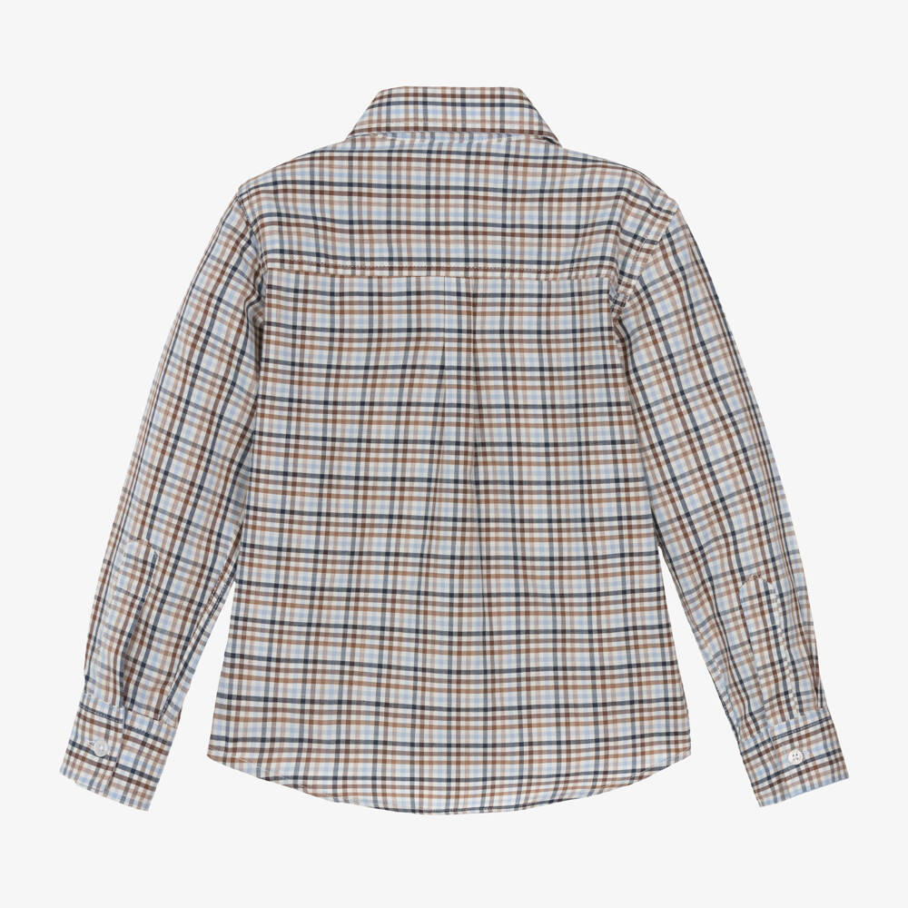 Dr. Kid-Boys Plaid Cotton Long Sleeve Shirt | Childrensalon Outlet