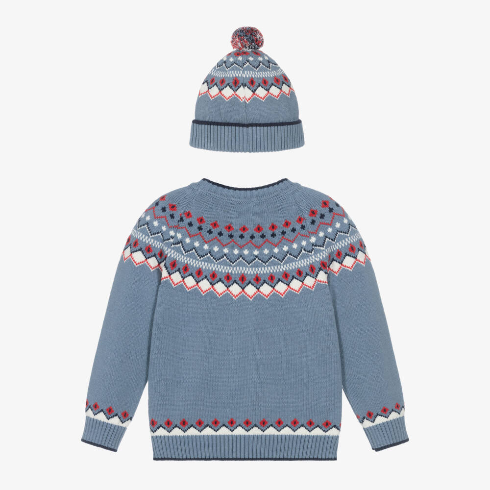 Dr. Kid-Boys Powder Blue Knit Set | Childrensalon Outlet