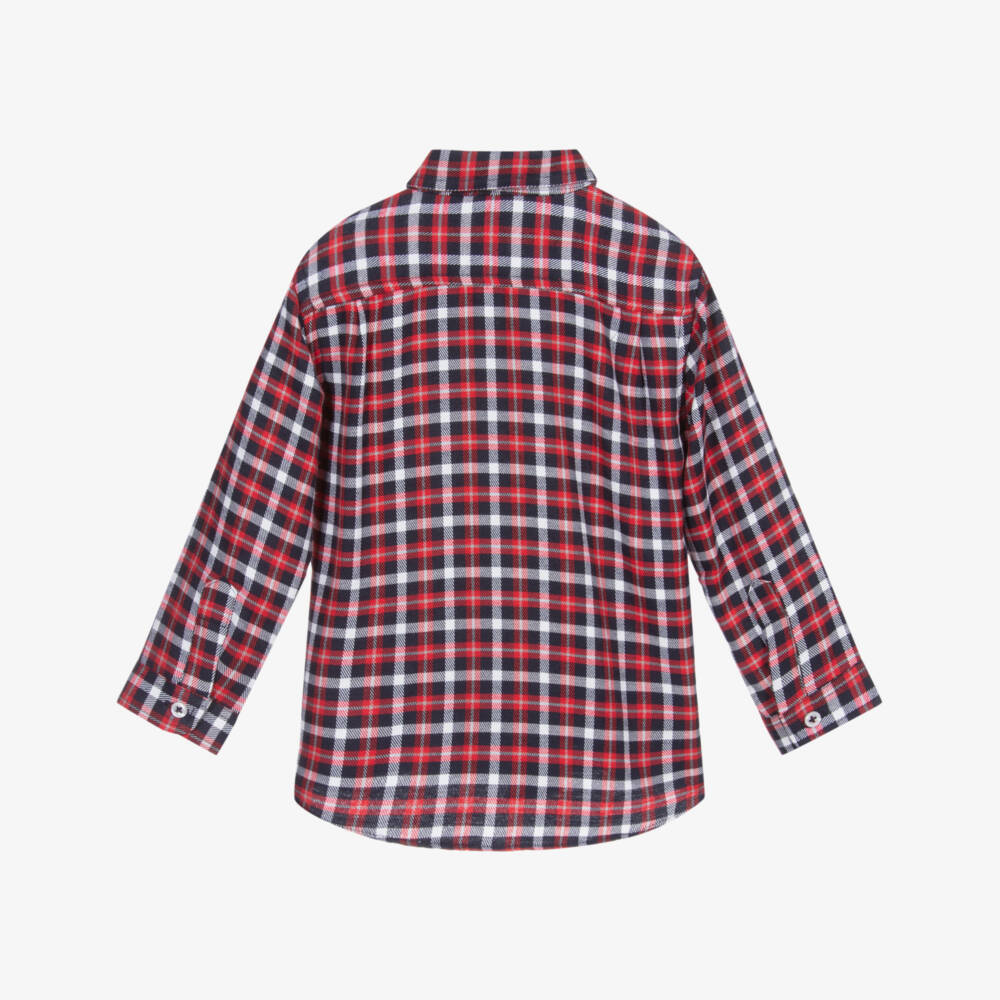 Dr. Kid-Boys Red & Blue Check Shirt | Childrensalon Outlet