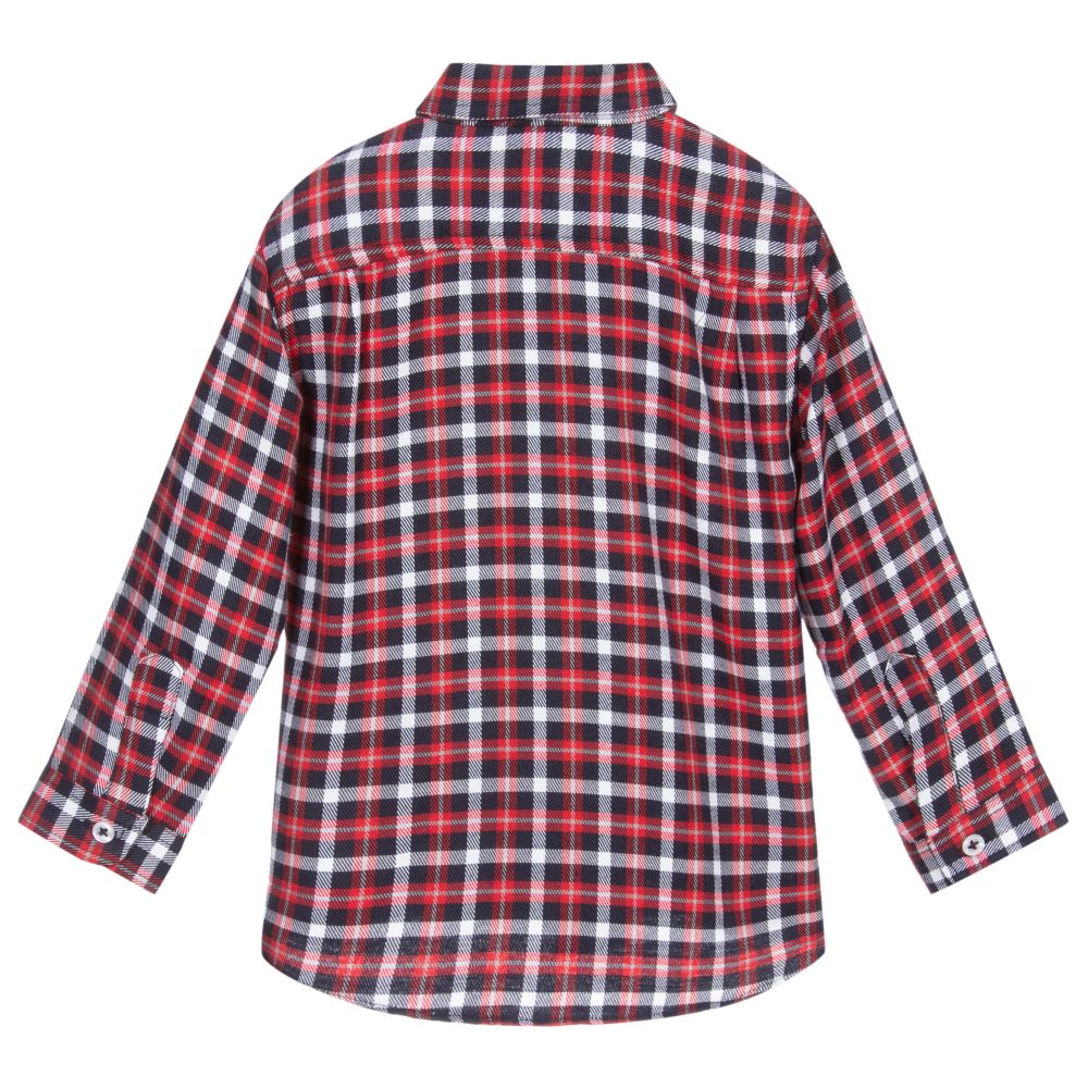 Dr. Kid-Boys Red & Blue Check Shirt | Childrensalon Outlet