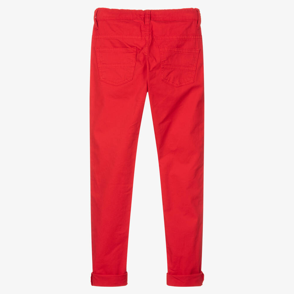 Dr. Kid Boys Red Cotton Trousers Childrensalon Outlet