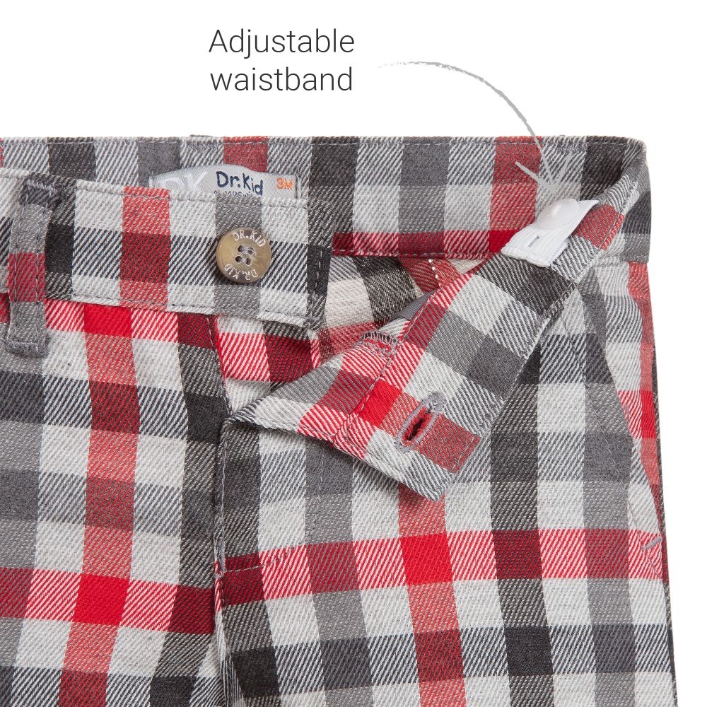 Dr. Kid-Boys Red & Grey Cotton Shorts | Childrensalon Outlet