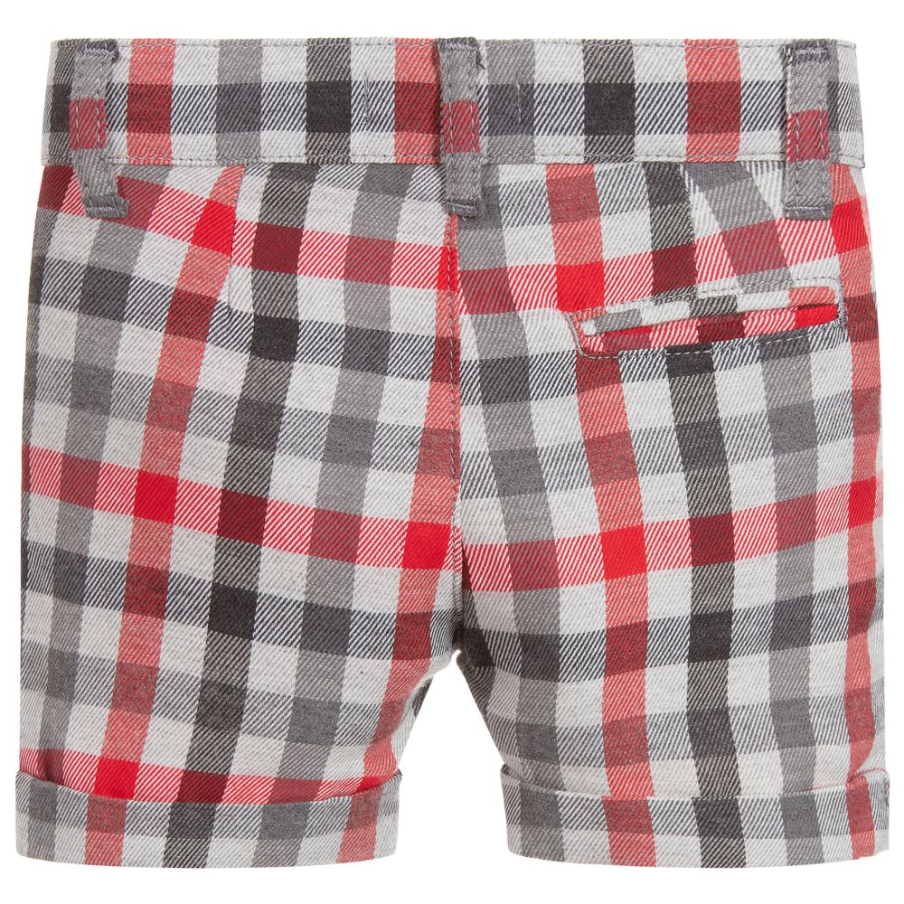 Dr. Kid-Boys Red & Grey Cotton Shorts | Childrensalon Outlet