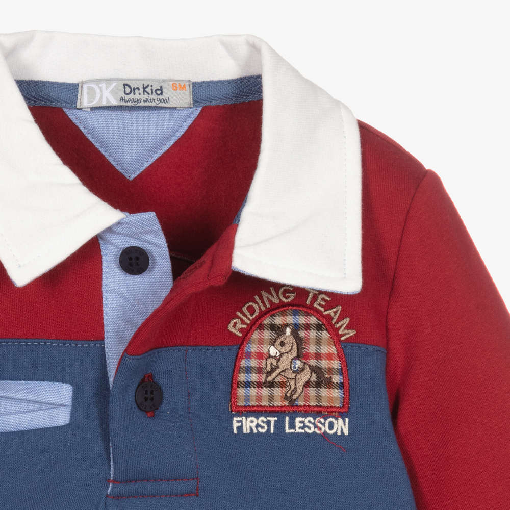 Dr. Kid - Boys Red Horse Rugby Shirt | Childrensalon Outlet