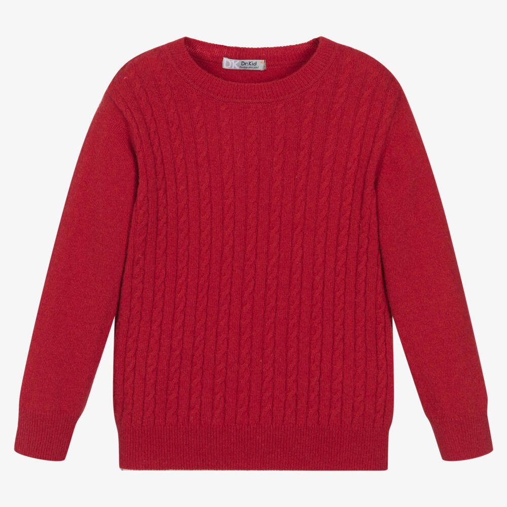 Dr. Kid-Boys Red Knitted Wool Sweater | Childrensalon Outlet
