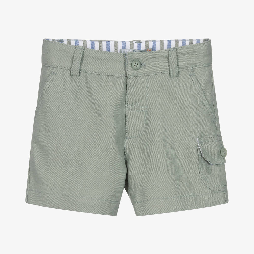 Dr. Kid-Boys Sage Green Cotton & Linen Shorts | Childrensalon Outlet