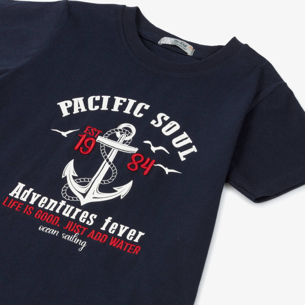 Dr. Kid-Boys Sea Adventure Blue Tee | Childrensalon Outlet