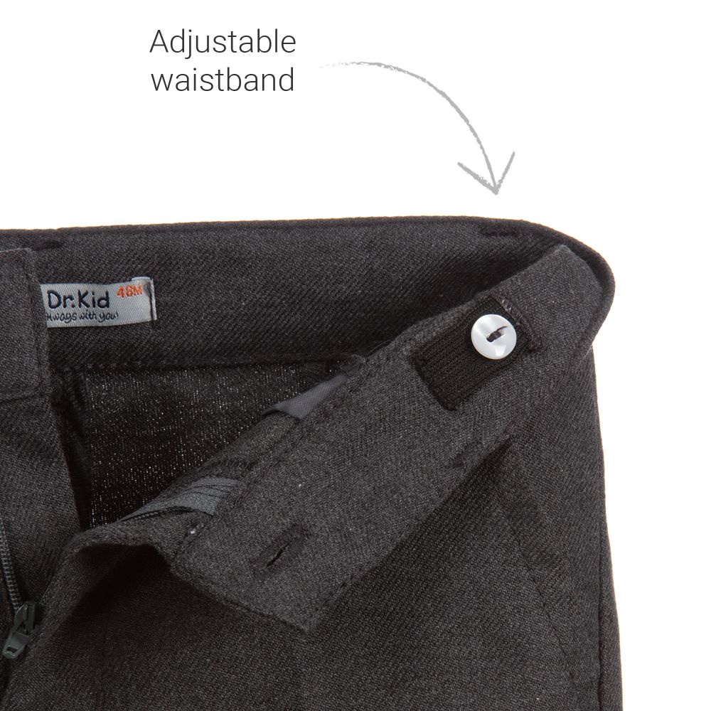 Dr. Kid-بنطلون مزيج قطن تويل لون رمادي للأولاد | Childrensalon Outlet