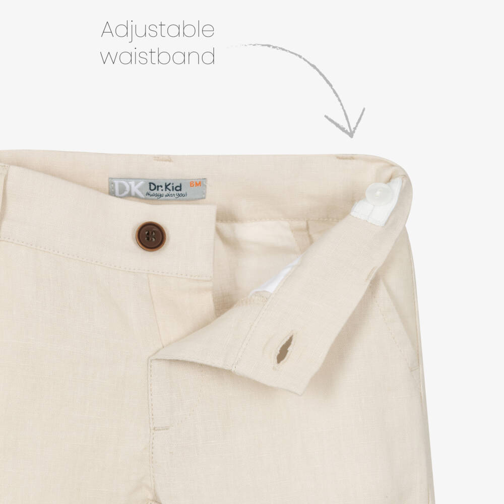 Dr. Kid-Boys Soft Beige Linen Pants | Childrensalon Outlet