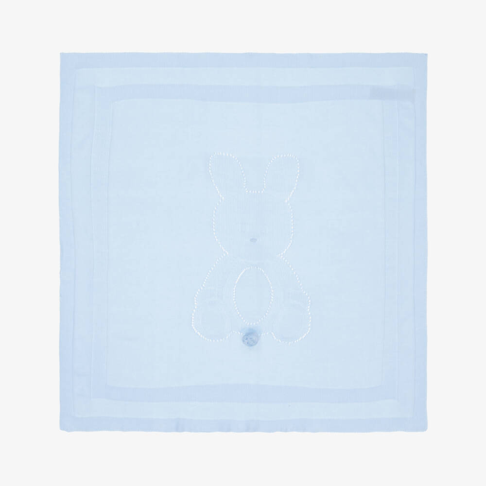 Dr. Kid-Boys Soft Blue Bunny Blanket | Childrensalon Outlet