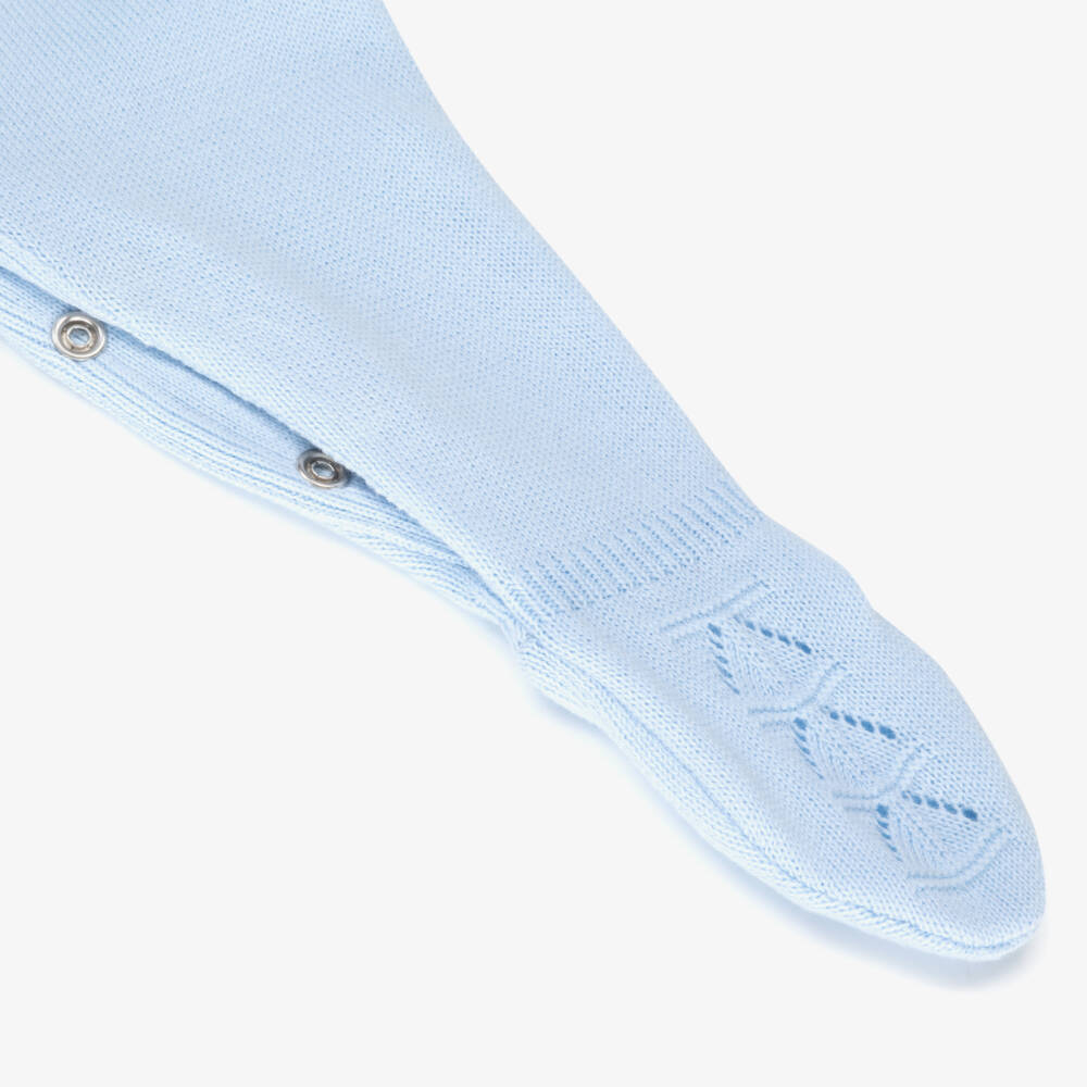 Dr. Kid-Boys Soft Blue & White Knit Onesie | Childrensalon Outlet