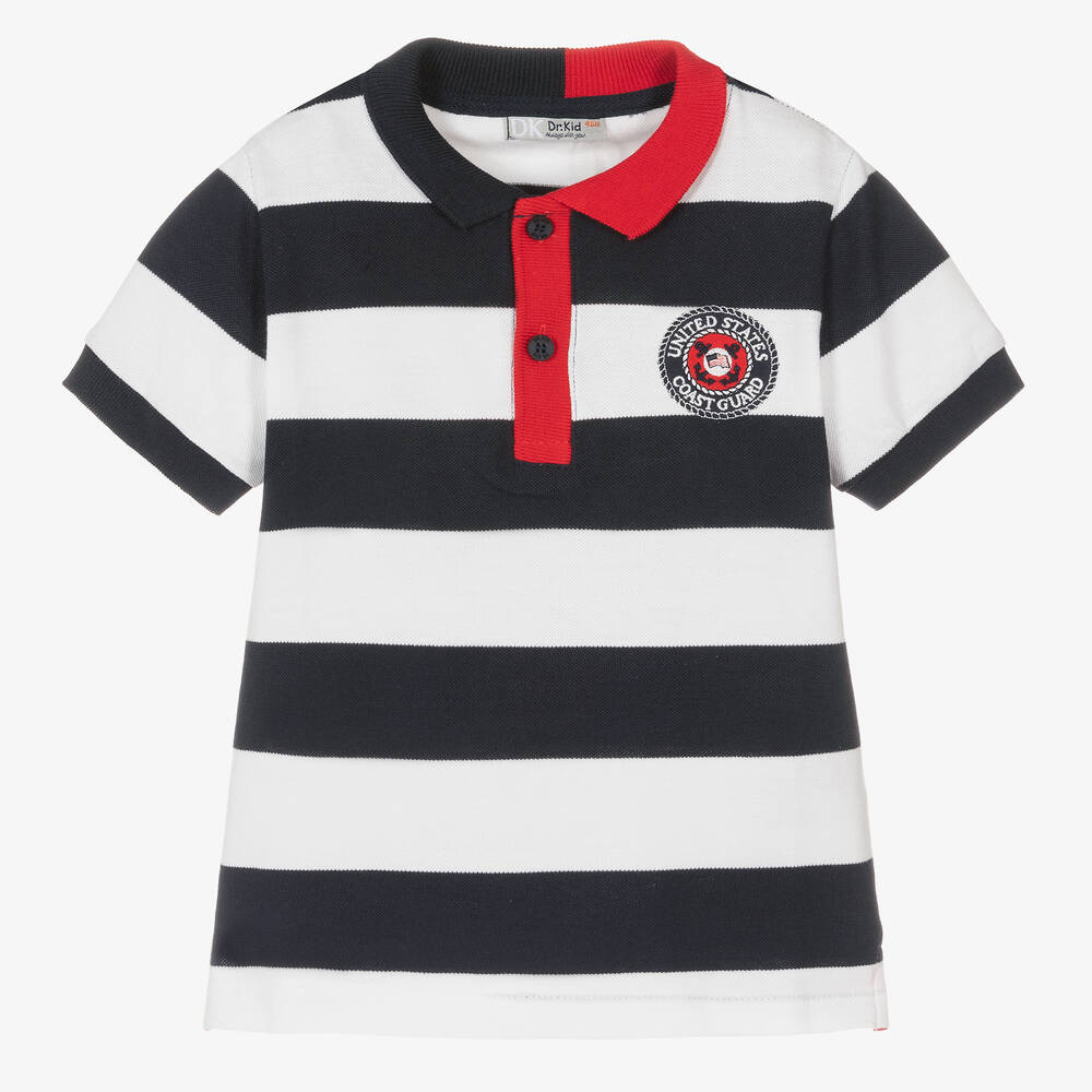 Dr. Kid - Boys Striped Cotton Polo Shirt | Childrensalon